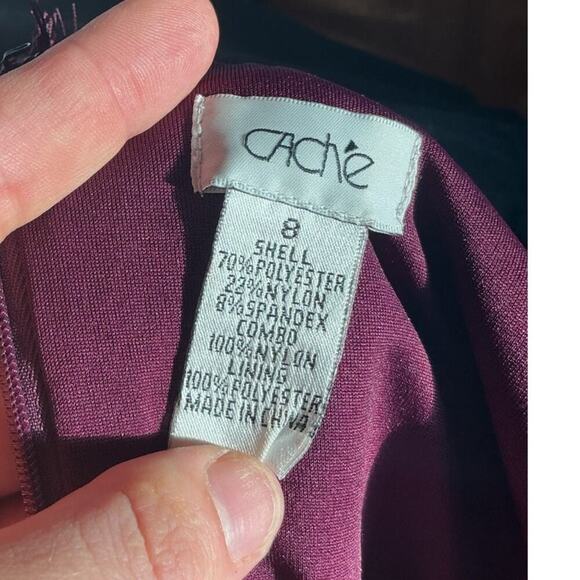 Vintage Cache Women Lace Y2K Dress Size 8 Purple Formal HOCO Sweetheart Neckline - Picture 3 of 8